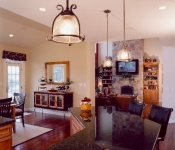 kitchen-and-stone-fireplace